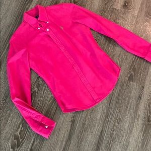 Ralph Lauren hot pink button down shirt
